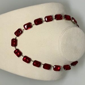 COPY - Ruby Red Statement Necklace and Earring Set